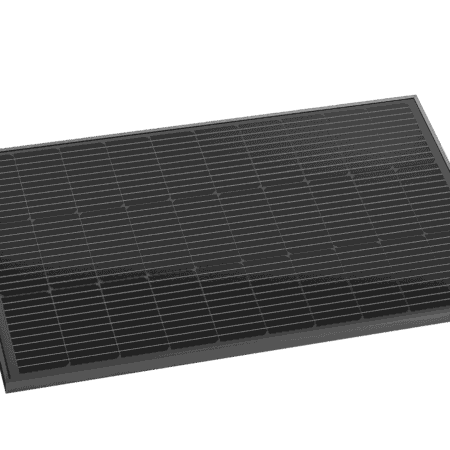 The 100W rigid solar panel from EcoFlow angle