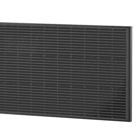 High-efficiency black solar panel for off-grid renewable energy power systems, suitable for sustainable living and eco-friendly energy solutions.