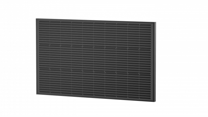 High-efficiency black solar panel for off-grid renewable energy power systems, suitable for sustainable living and eco-friendly energy solutions.