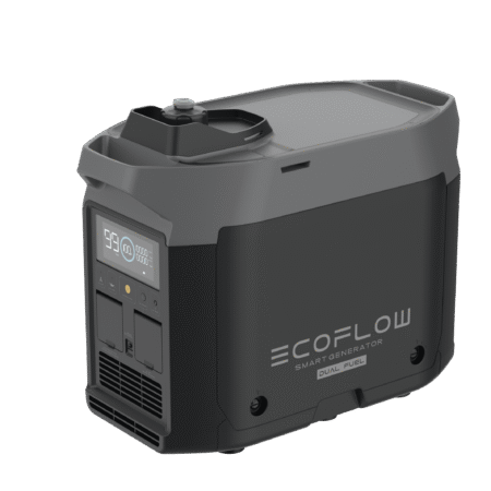 Portable off-grid power generator with solar and dual fuel options for sustainable living and outdoor camping.