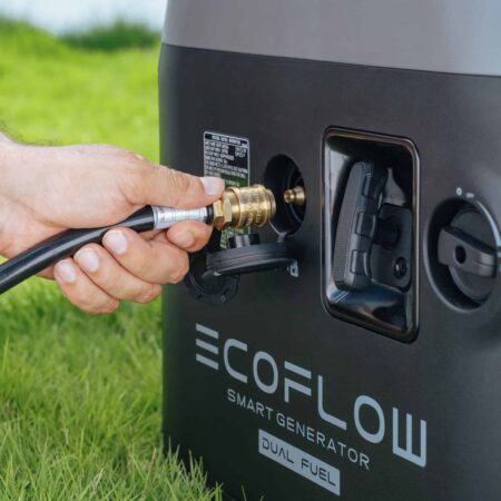 Efficient eco-friendly off-grid power generation with the EcoFlow smart generator using dual fuel for sustainable living.