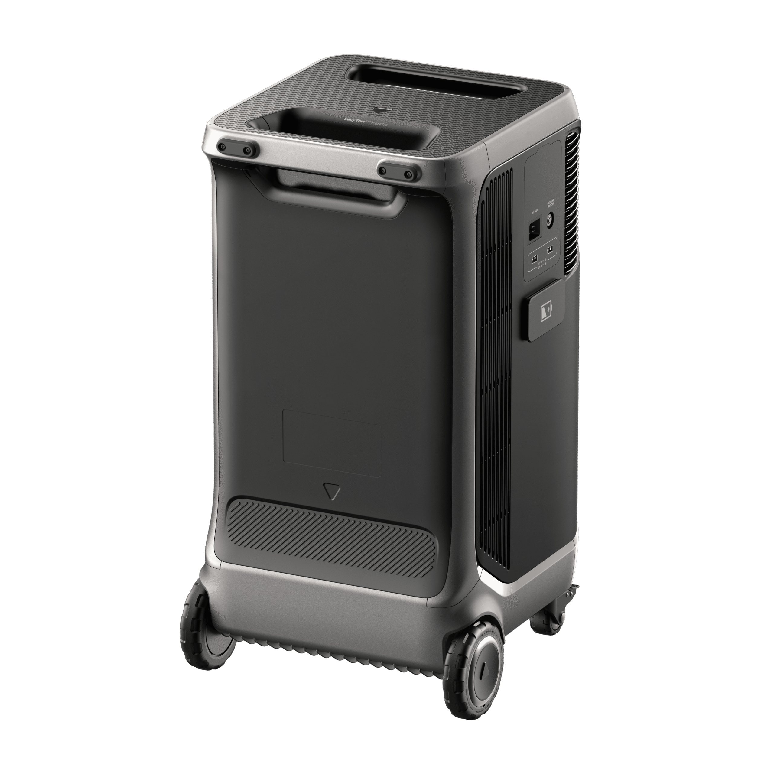 High-efficiency portable air conditioning unit on wheels for off-grid living and sustainable home solutions.