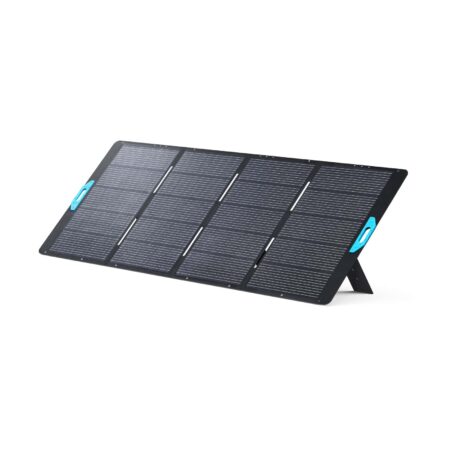 Portable solar panel for off-grid power solutions, eco-friendly renewable energy source for outdoor living, camping, and sustainable off-grid lifestyles.