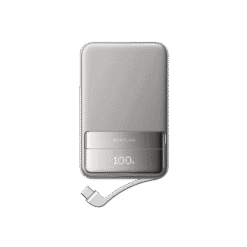 Compact eco-friendly portable power bank with digital display, ideal for off-grid and renewable energy solutions.