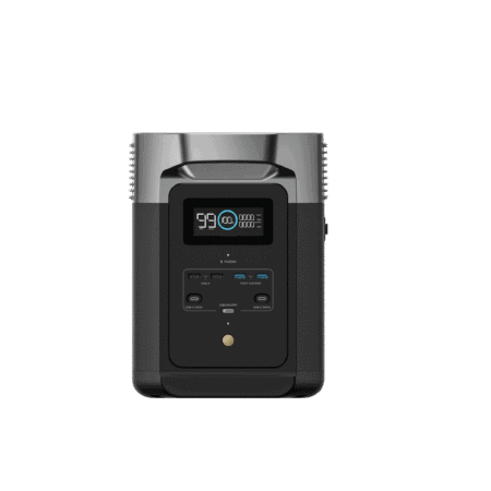 EcoFlow Delta 2 Power Station UK Version – front view showing handle, control panel and ports on white background.