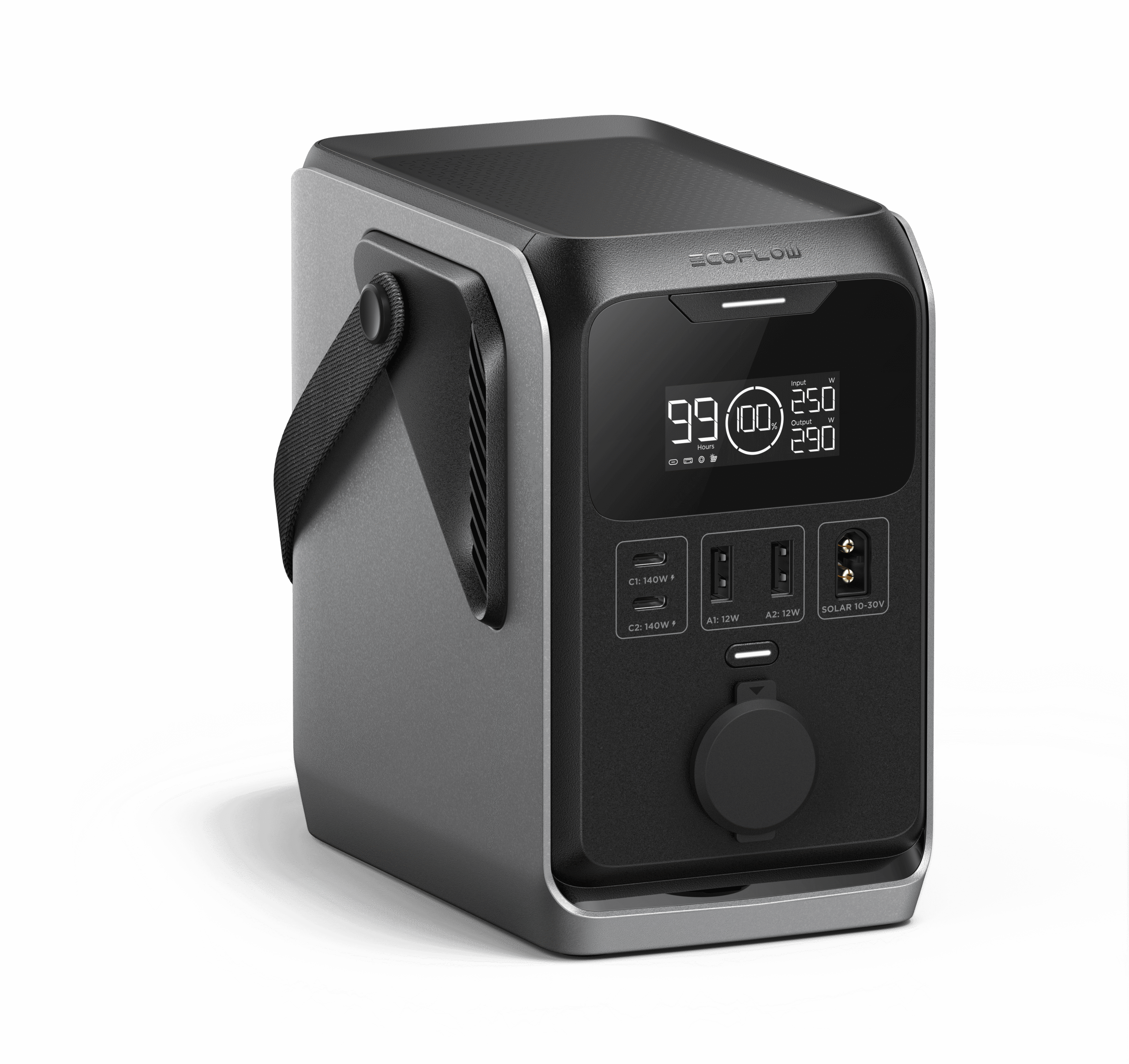 EcoFlow Trail 300DC side angle portable power white background