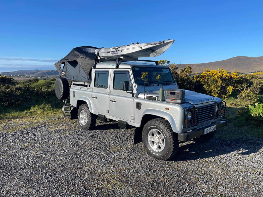 Portable power station used with an off-grid Land Rover setup in Ireland
