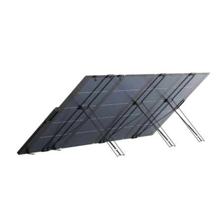 EcoFlow 400W Lightweight Solar Panel connected to portable power back view